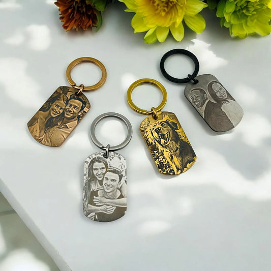 Laser Engraved Photo Keyring